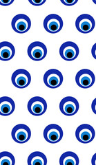 Evil eye seamless pattern on white