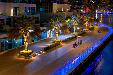 architecture of the night city of dubai