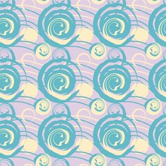 Vector abstract pattern with circles with turns and lines.