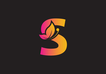 this is a creative letter S add butterfly icon design