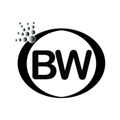 BW logo. BW design. Black BW letter. BW letter logo design. Initial letter BW linked circle uppercase monogram logo. BW Vector.