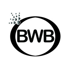 BWB logo. BWB design. Black BWB letter. BWB letter logo design. Initial letter BWB linked circle uppercase monogram logo. BWB Vector.