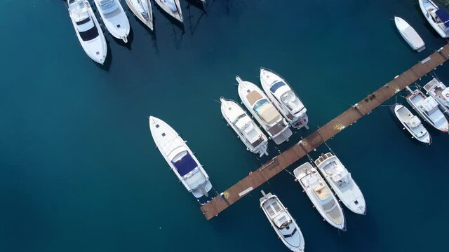 The Marina of Sapri at the Italian west coast - aerial view - travel photography