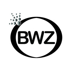 BWZ logo. BWZ design. Black BWZ letter. BWZ letter logo design. Initial letter BWZ linked circle uppercase monogram logo. BWZ Vector.