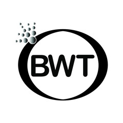 BWT logo. BWT design. Black BWT letter. BWT letter logo design. Initial letter BWT linked circle uppercase monogram logo. BWT Vector.

