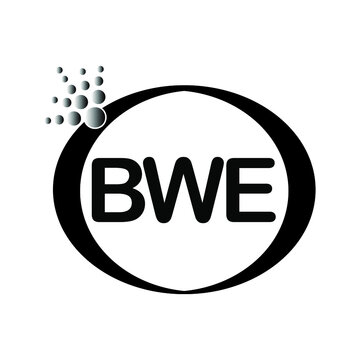 BWE logo. BWE design. Black BWE letter. BWE letter logo design. Initial letter BWE linked circle uppercase monogram logo. BWE Vector.
