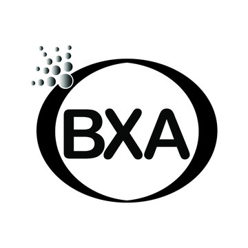 BXA logo. BXA design. White BXA letter. BXA letter logo design. Initial letter BXA linked circle uppercase monogram logo. BXA Vector.