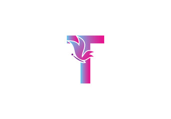 this is a creative letter T add butterfly icon design