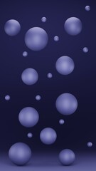 3d render of floating purple sphere, monochrome image, trendy color of the year