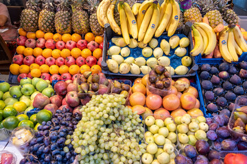 organic fresh fruits at the market