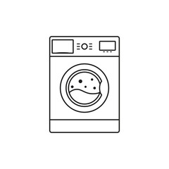 Washing machine icon. Vector. Line style.	