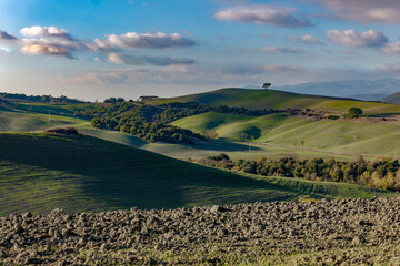 Fototapeta premium Panorama on the countryside near Pomarance Alta val di Cecina Tuscany Italy