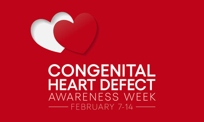 Congenital Heart defect (CHD) awareness week is observed every year from February 7 to 14th, is a problem within the structure of the heart that is present at birth. Vector illustration