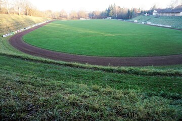 Fußballstadion im Herbst