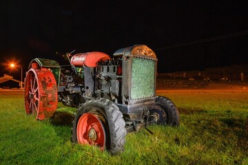 Antique tractors restored for decoration.