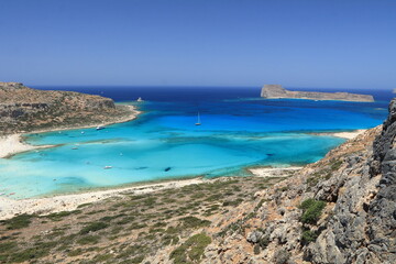 Fototapeta na wymiar The Balos Lagoon is a wonderful place in Crete