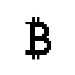 Bitcoin crypto currency pixel vector