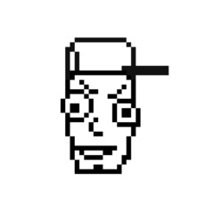 Pixel art - Face of man, rapper