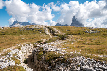 Monte piano, remnants of the world war, Dolomiti, Italy