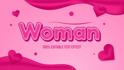 pink woman text effect template