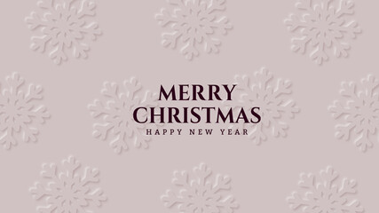 Decorative christmas background with snowflake composition for holiday xmas card. Merry Christmas greetings card. New year banner. Vector illustration.