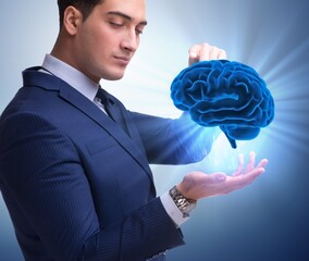 Businessman in artificial intelligence concept