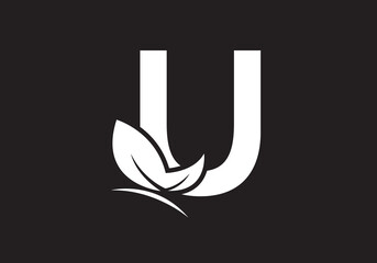 this is a creative letter U add butterfly icon design