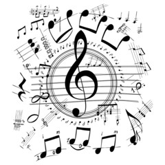 Musical key and musical notes various - 474433096