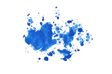 blue abstract watercolor paint brush stroke texture isolated on white background for logo and banner. design, creative, and illustration.