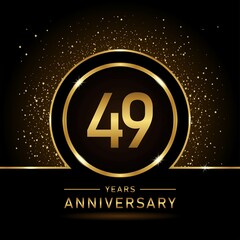 49th anniversary logo. Golden anniversary celebration logo design for booklet, leaflet, magazine, brochure poster, web, invitation or greeting card. rings vector illustrations.