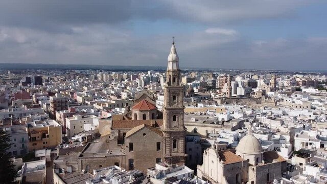 The old town of Monopoli in Italy from above - aerial view - travel photography