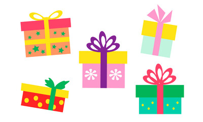 Vector illustrations of presents for Christmas, Birthday or New year.