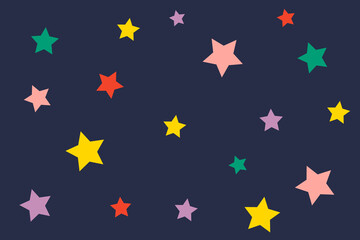 Vector seamless pattern with colorful stars.