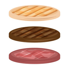 Set of burger meat concept food illustration vector