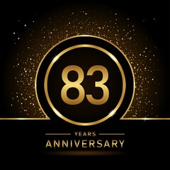 83th anniversary logo. Golden anniversary celebration logo design for booklet, leaflet, magazine, brochure poster, web, invitation or greeting card. rings vector illustrations.