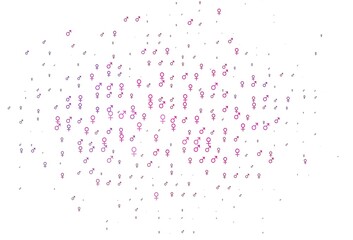 Light pink, blue vector pattern with gender elements.