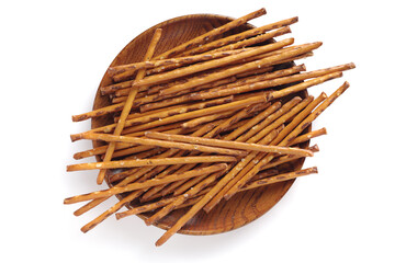 Salted sticks in a plate