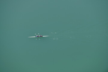 Rowing in Lake Bled, Slovenia