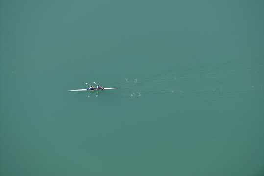 Rowing in Lake Bled, Slovenia