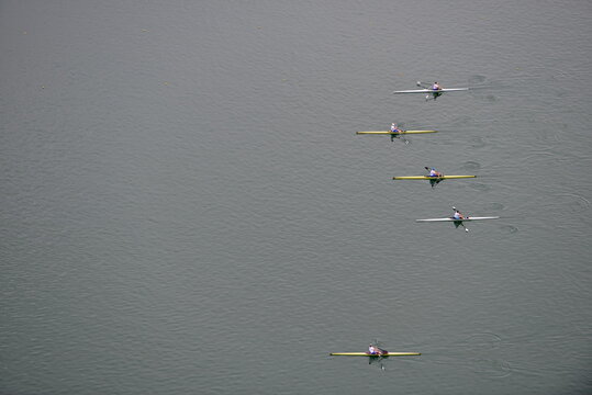 Rowing in Lake Bled, Slovenia 