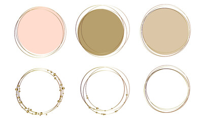 Set in gold round frame