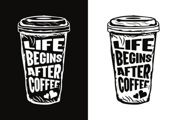 coffee typography t-shirt design for coffee lovers.