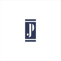 letter j p logo vector typography template