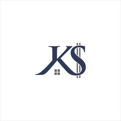 letter k s logo vector template house