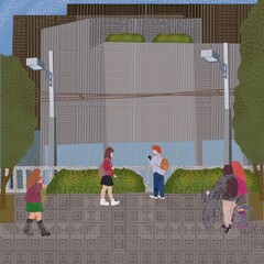 People on the street of the city 