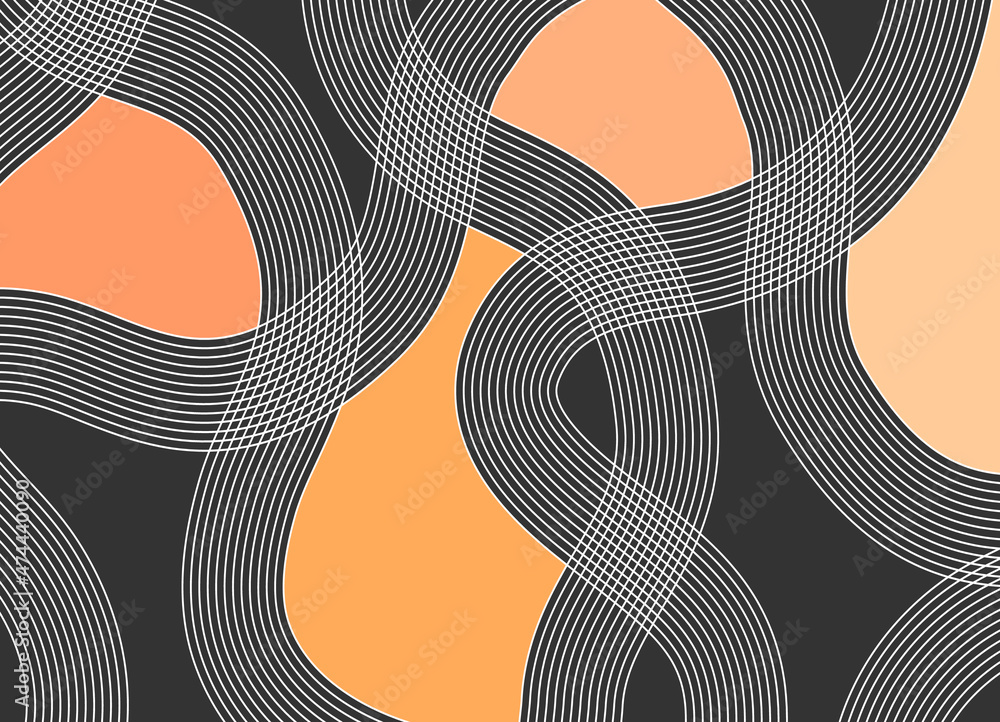 Aufkleber trendy abstract pattern of thin black parallel lines on a white background. vector striped backgroun