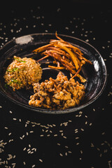 Perfect Sushi Japanese Asian Seafood Food Dish Drink Cocktail Dessert Menu Gourmet Restaurant Chef on Dark Background