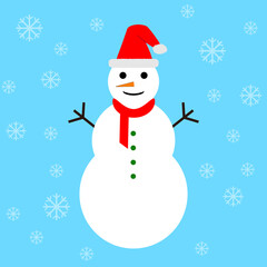 Happy winter snowman icon, Happy New Year symbol