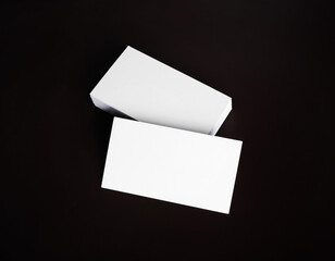 Blank white business cards. Mockup for ID. Template for graphic designers portfolios.