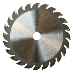 Used circular saw blade for woodworking. Isolated on white.